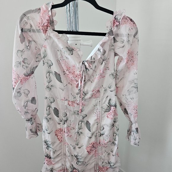 Last Chance! Sheer Floral Summer Mini Dress - Picture 1 of 5